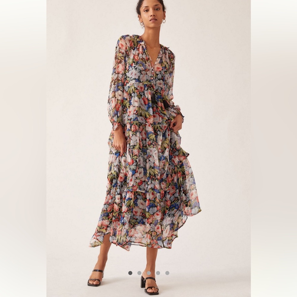 The Marais Printed Chiffon Maxi Dress